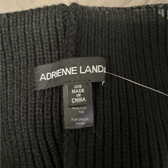 Adrienne Landau real fox fur hat. Black metallic color. Brand new with tags. - Picture 6 of 10